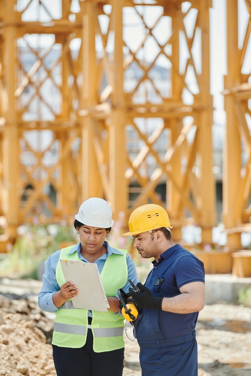 Construction site aerial view